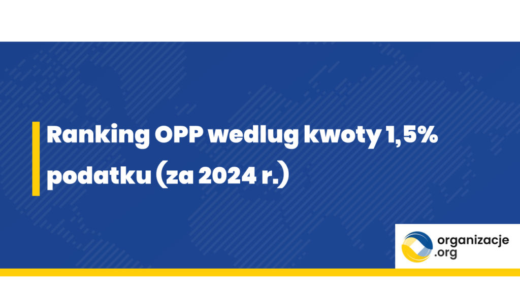 Ranking OPP wedlug kwoty 1,5% podatku (za 2024 r.)